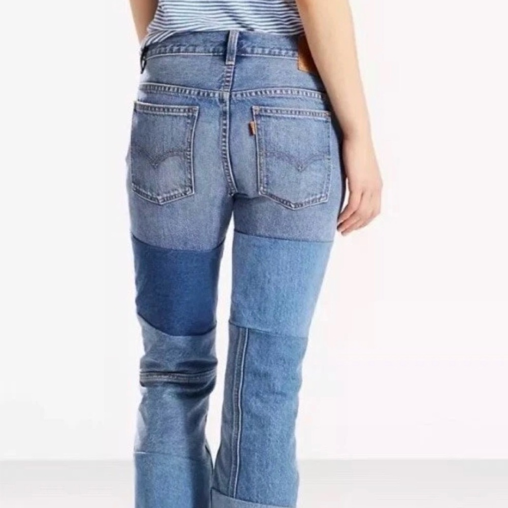 Levi’s Patchwork Orange Tab Patchwork Jeans Cropp… - image 2